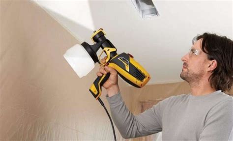 Paint ceiling with spray gun - The best way to paint a popcorn ceiling is to follow these steps: Prepare the surface: Start by cleaning the ceiling to remove any dust or cobwebs. Then, use a scraper or putty knife to remove any loose or peeling pieces of popcorn texture. Lightly sand the surface to smooth out any rough areas.